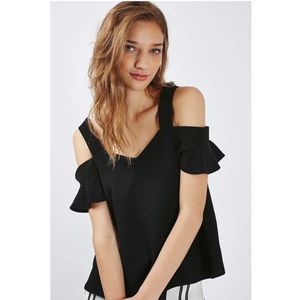 Top Shop Black Cold Shoulder Top